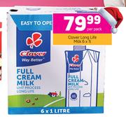 Clover Long Life Milk-6 x 1Ltr Per Pack