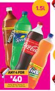Fanta, Sprite, Stoney Or Coca-Cola Assorted-For Any 4 x 1.5Ltr