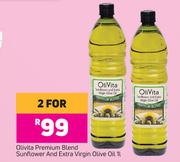 Olivita Premium Blend Sunflower & Extra Virgin Olive Oil-For 2 x 1Ltr