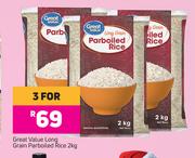 Great Value Long Grain Parboiled Rice-For 3 x 2Kg