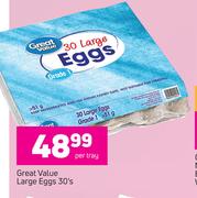 Great Value Large Eggs-30's Per Tray