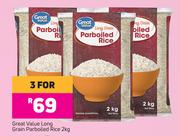 Great Value Long Grain Parboiled Rice-For 3 x 2kg
