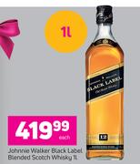 Johnnie Waler Black Label Blended Scotch Whisky-1Ltr Each