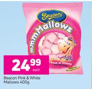 Beacon Pink & White Mallows-400g Each