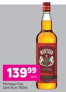 Montego Fine Dark Rum-750ml Each