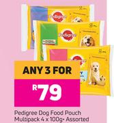 Pedigree Dog Food Pouch Multipack Assorted-For Any 3 x 4 x 100g