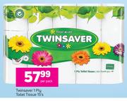 Twinsaver 1 Ply Toilet Tissue-15's Per Pack