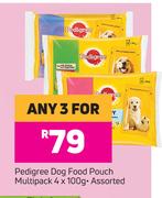Pedigree Dog Food Pouch Multipack Assorted-For Any 3 x 4 x 100g