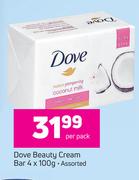 Dove Beauty Cream Bar Assorted-4 x 100g Per Pack