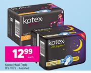 Kotex Maxi Pads Assorted-8's/ 10's Each