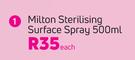 Milton Sterilising Surface Spray-500ml Each
