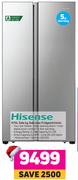 Hisense 670Ltr Side By Side Inox Fridge H670SIA