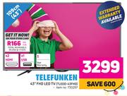 Telefunken 43" (109cm) FHD LED TV TLEDD-43FHD