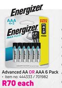 Energizer Advanced AA Or AAA 6 Pack-Each