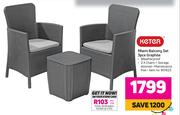 Keter Miami Balcony Set 3 Pce Graphite