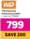 WD 1TB Elements WDBUZG0010BBK
