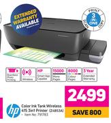 HP Colour Ink Tank Wireless 415 3 In 1 Printer Z4B53A