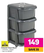 Big Jim 3 Drawer Chest (Black)