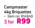 Campmaster 4kg Briquettes-For 3