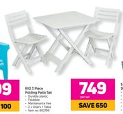 RIO 3 Piece Folding Patio Set-Per Set