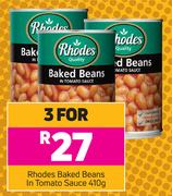 Rhodes Baked Beans In Tomato Sauce-For 3 x 410g