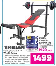 Trojan bench and shop weight combo set