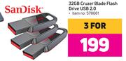Sandisk 32GB Cruzer Blade Flash Drive USB 2.0-For 3