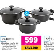 Mainstays 6 Piece Cast Iron Pot Set-Per Set