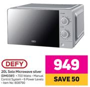 Defy 20L Solo Microwave Silver DMO381