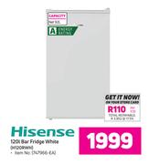 Hisense 120L Bar Fridge White H120RWH