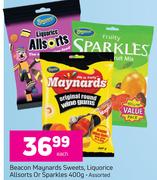 Beacon Maynards Sweets, Liquorice Allsorts Or Sparkles Assorted-400g Each