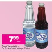Great Value White Or Brown Spirit Vinegar-750ml Each