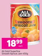 All Gold Superfine Smooth Apricot Jam-450g Each
