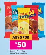 Beacon Chocolate Slabs Assorted-For Any 5 x 80g