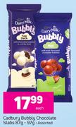 Cadbury Bubbly Chocolate Slabs Assorted-87g-97g Each