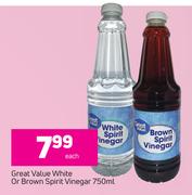 Great Value White Or Brown Spirit Vinegar-750ml Each