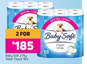 Baby Soft 2 Ply Toilet Tissue-For 2 x 18's