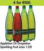 Appletiser Or Grapetiser Sparkling Fruit Juice-For 4 x 1.25Ltr