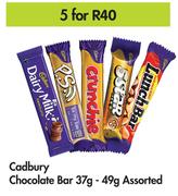Cadbury Chocolate Bar Assorted-For 5 x 37g-49g