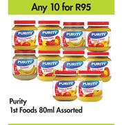 Purity 1st Foods Assorted-For 10 x 80ml
