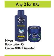 Nivea Body Lotion Or Cream Assorted-For Any 2 x 400ml