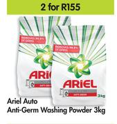 Ariel Auto Anti Germ Washing Powder-For 2 x 3kg