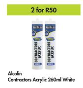 Alcolin Acrylic 260ml White-For 2