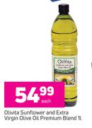 Olivita Sunflower & Extra Virgin Olive Oil Premium Blend-1Ltr Each