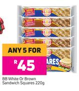 BB White Or Brown Sandwich Squares-For Any 5 x 220g