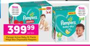 Pamper Active Baby Or Pants Mega Box Disposable Nappies-Per Box