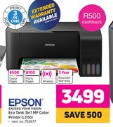 Epson Exceed Your Vision Eco Tank 3 In 1 MF Color Printer L3150