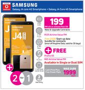 2 x Samsung Galaxy J4 Core 4G Smartphone-On uChoose Flexi 125 + On Promo 65