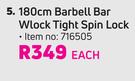 180cm Barbell Bar Wlock Tight Spin Lock-Each