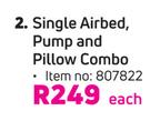 Camp Master Single Airbed Pump & Pillow Combo-Each